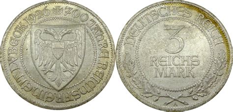 Deutschland Weimarer Republik 3 Reichsmark 1926 A 700 Jahre