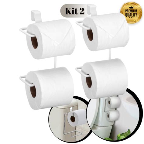 Kit Suporte Porta Papel Higi Nico Duplo Caixa Acoplada Cromado Inox