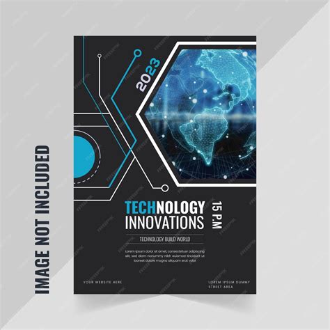 Premium Vector Technology Innovations Flyer Design Template In Black