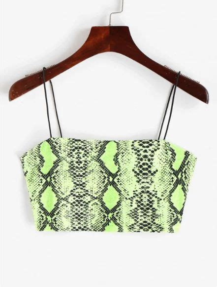 Snakeskin Print Neon Crop Cami Top Cami Crop Top Cropped Cami Cami Tops