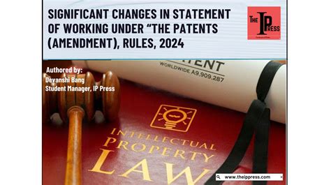 Significant Changes In Statement Of Working Under The Patents