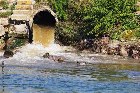 Polluted river Stock Photo | Adobe Stock