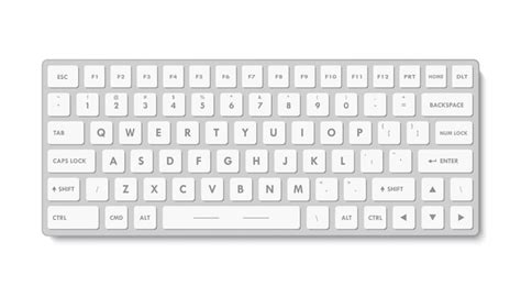 Premium Vector Realistic White Keyboard Isolated Vector Illustration