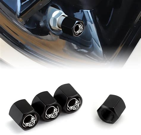 Amazon Ajxn Pack Skull Tire Valve Stem Caps Dust Proof Car