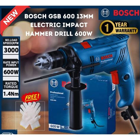 Bosch GSB 600 13MM Electric Impact Hammer Drill 600W 1 YEAR WARRANTY