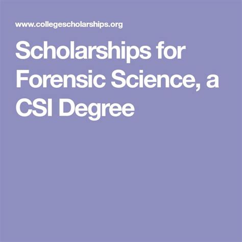 Scholarships for Forensic Science, a CSI Degree | Forensic science, Scholarships, Forensics