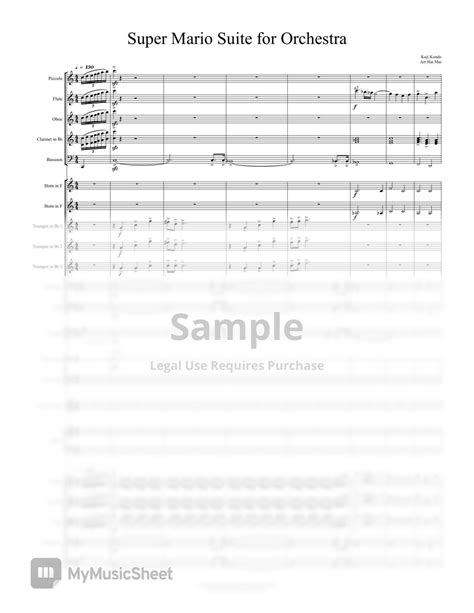 Koji Kondo Super Mario Suite For Orchestra Full Score Sheets By Hai Mai