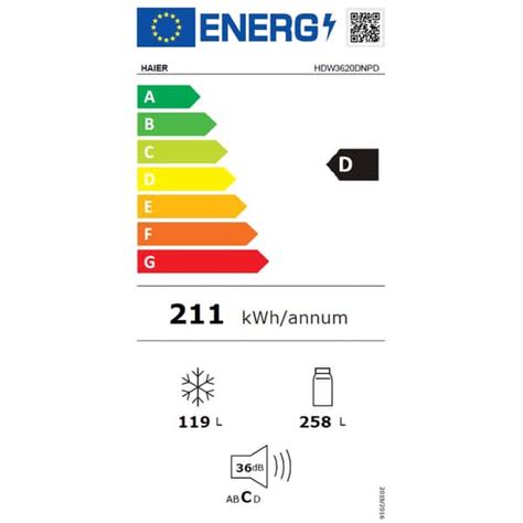 Combina Frigorifica HAIER HDW3620DNPD No Frost 377 L H 200 Cm Clasa