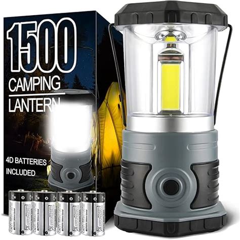 LED Camping Lantern Battery Powered 1500 Lumen COB Camping Light 4 D