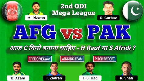 Pak Vs Afg Dream11 Team Prediction Pak Vs Afg Dream11 Team Afg Vs