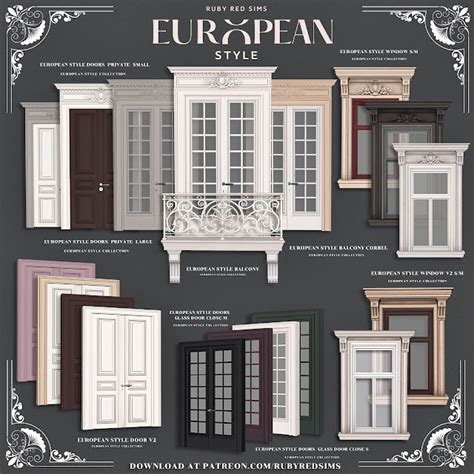 The Sims 4 European Style Windows And Doors