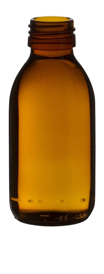 Syrup Bottle 125ml Pp 28 Amber Glass Embelia