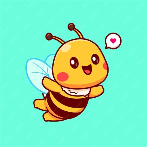 Cute Cartoon Bee With Honey