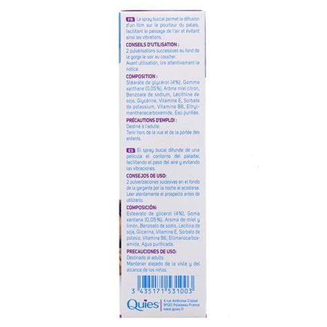 Spray buccal anti ronflement Miel citron 70ml Quiès IllicoPharma