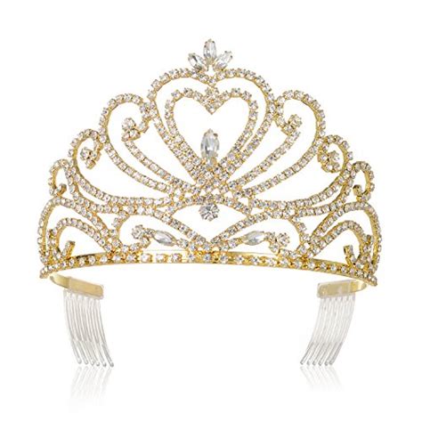 Buy Dczerong Gold Tiara Prom Crown Gold Prom Tiara Queen Tiara Crown ...