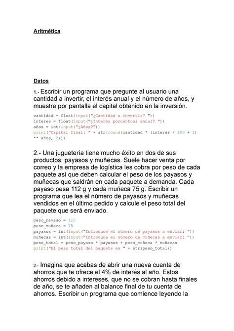 Ejemplos Python Referencial Aritm Tica Datos Escribir Un