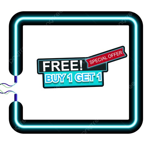 Buy 1 Get Vector Hd Images Buy 1 Get Concept With Surrounding Neon