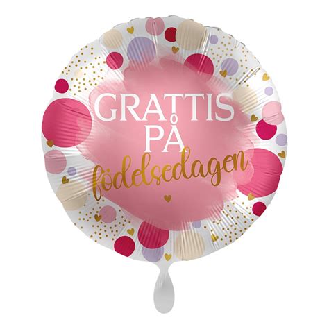 Folieballong Grattis på Födelsedagen Rosa Partykungen