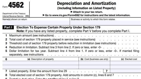 Fillable Irs Form 4562 Printable Forms Free Online