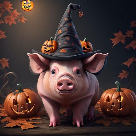 Premium AI Image | Halloween pig