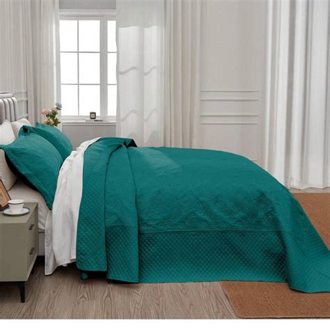 Qucover Olive Green Oversized King Quilt California King Bedspread