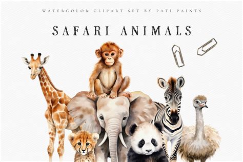 Safari Animals Watercolor Nursery Collection - Design Cuts