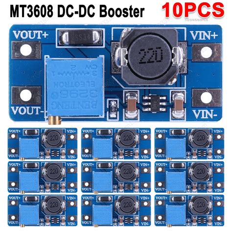 10 1PCS MT3608 DC DC Adjustable Boost Module 2A Max DC DC Step Up