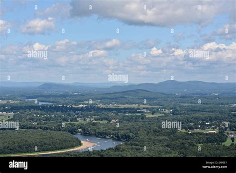 The View From The Summit Of Mount Holyoke In Hadley Massachusetts Along