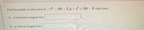 Solved Find The Points On The Curve I ť 18t 3 Y ť