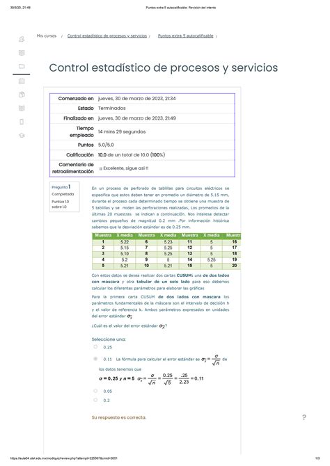 Puntos Extra Autocalificable Revisi N Del Intento Studocu