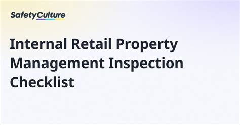 internal retail property management inspection checklist  template