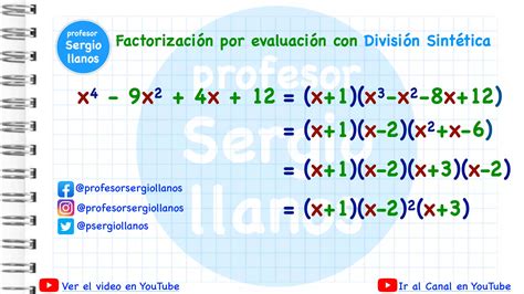 Factorizaci N Por Evaluaci N Con Divisi N Sint Tica M Todo De Ruffini