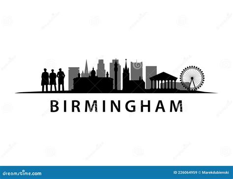 Birmingham Skyline City Landscape Vector Graphic Silhouette Stock ...