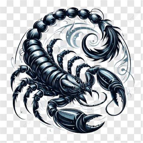 D A Drawing Of Black Scorpion On Transparent Background D A Drawing