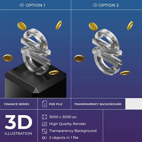 Icône De Devise 3d En Verre Isométrique Isolé Sur Support Noir Symbole