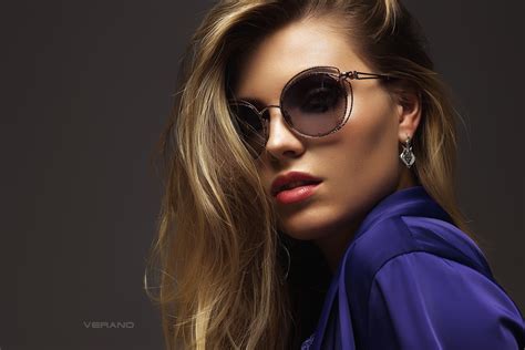 Women Model Face Women With Glasses Blonde Nikolas Verano Simple