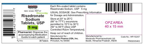 Ndc 33342 109 Risedronate Sodium Images Packaging Labeling And Appearance