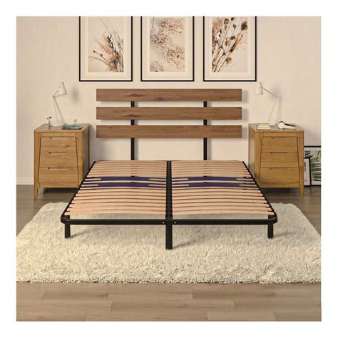 EMMA MATELAS Emma 160x200 Cm Sommier Bois Noir Private Sport Shop