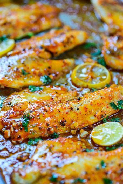 Lemon Garlic Baked Tilapia Recipe Step By Step Video Whiskaffair