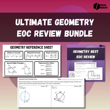 GEOMETRY EOC Review Bundle Ace The Geometry EOC By Rich Math Resources