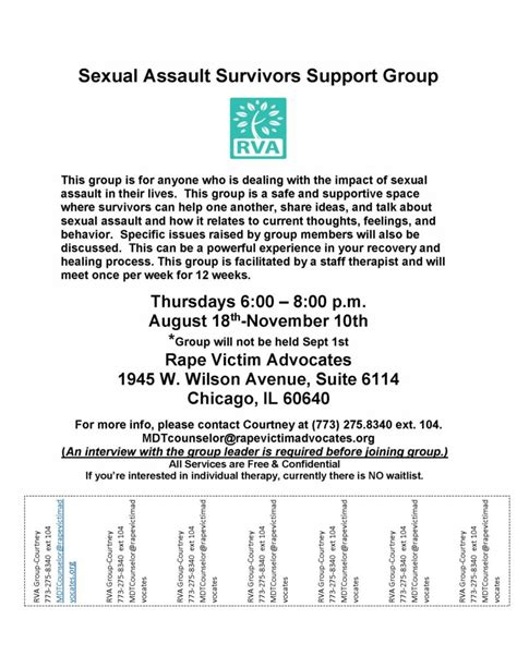 Sexual Assault Survivors Support Group Resilience