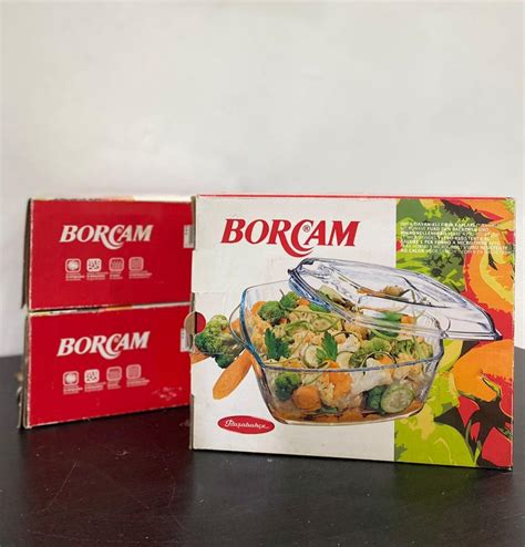 Borcam Square Glass Casserole With Cover Bekas Makanan Furniture