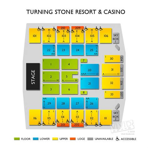 Turning Stone Event Center Seating Chart - Center Seating Chart