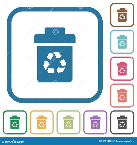 Iconos Simples De La Papelera De Reciclaje Ilustración del Vector