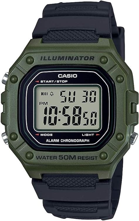 Casio Mens Quartz Watch Digital Display And Resin Strap W 218H 3AVDF