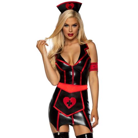 Black And Red Naughty Nurse Women S Sexy Costume Abracadabranyc