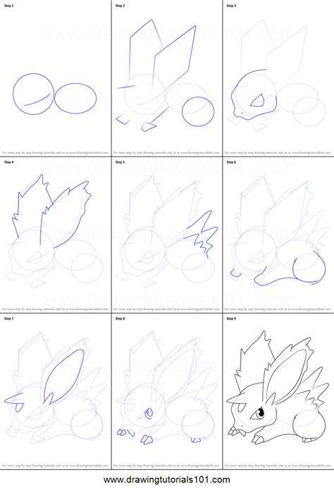 How To Draw Nidoran From Pokemon Printable Step By Step Drawing Sheet