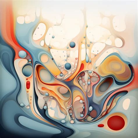 Premium AI Image Abstract Painting Of A Colorful Swirl With A Red Dot