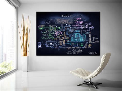 Hollow Knight Pieces Map Canvas Hallownest Wall Art Poster Etsy