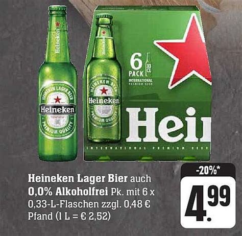 Heineken Lager Bier 0 0 Alkoholfrei Angebot Bei E Center 1Prospekte De